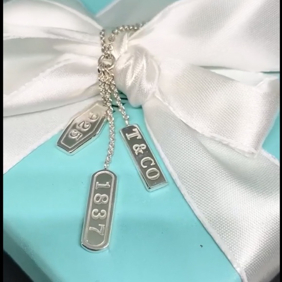 Tiffany & Co.1837 Triple Bar Elements Necklace Italian silver 16"  w/ box - Picture 9 of 9